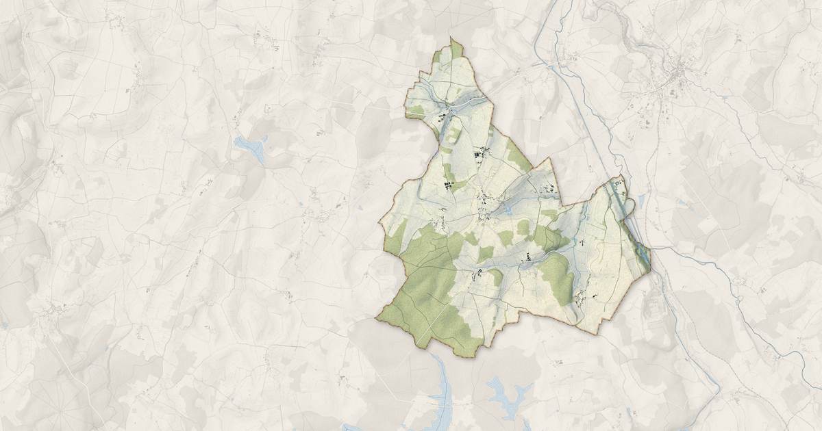 Portrait cartographique de Pazy : relief, eau, forêts, bâti et voies, calculés à partir des données de l'IGN