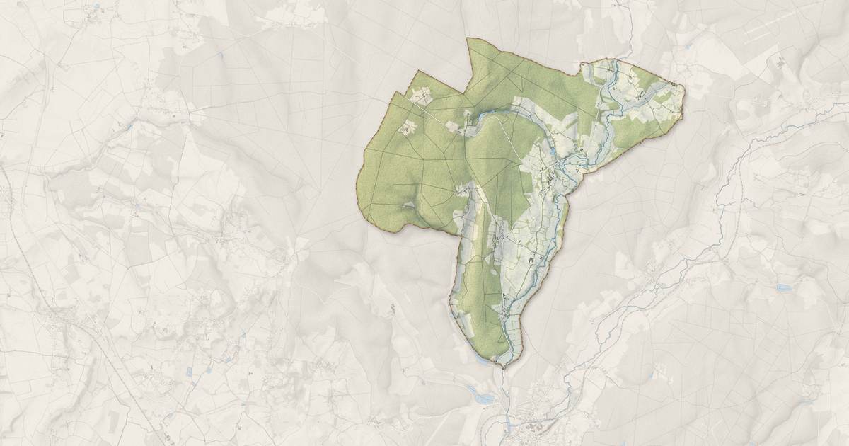 Portrait cartographique de Saint-Aubin-les-Forges : relief, eau, forêts, bâti et voies, calculés à partir des données de l'IGN