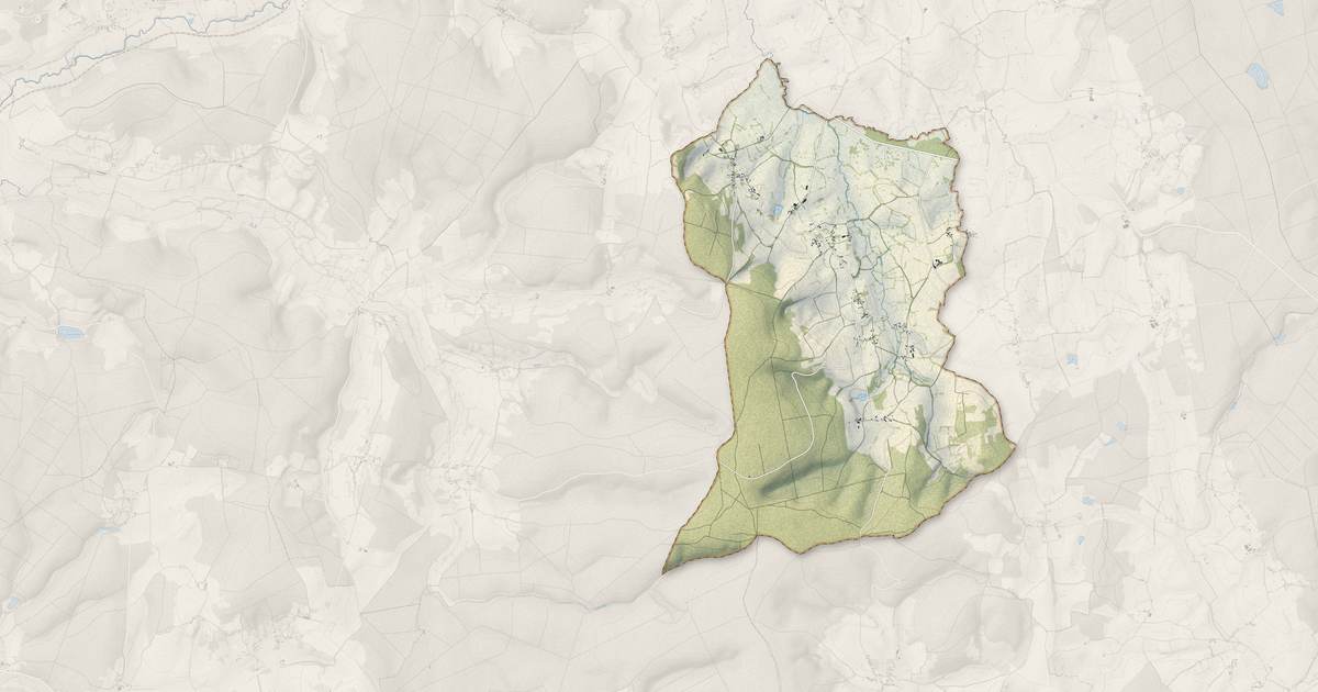 Portrait cartographique de Saint-Benin-des-Bois : relief, eau, forêts, bâti et voies, calculés à partir des données de l'IGN