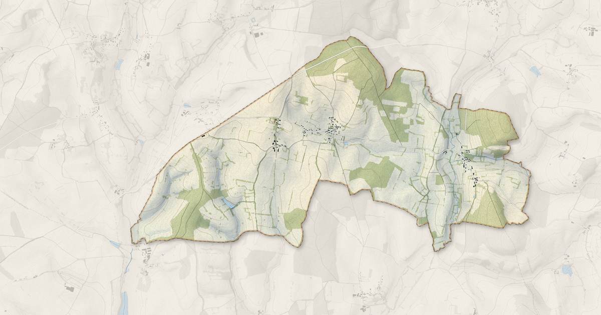 Portrait cartographique de Saint-Firmin : relief, eau, forêts, bâti et voies, calculés à partir des données de l'IGN