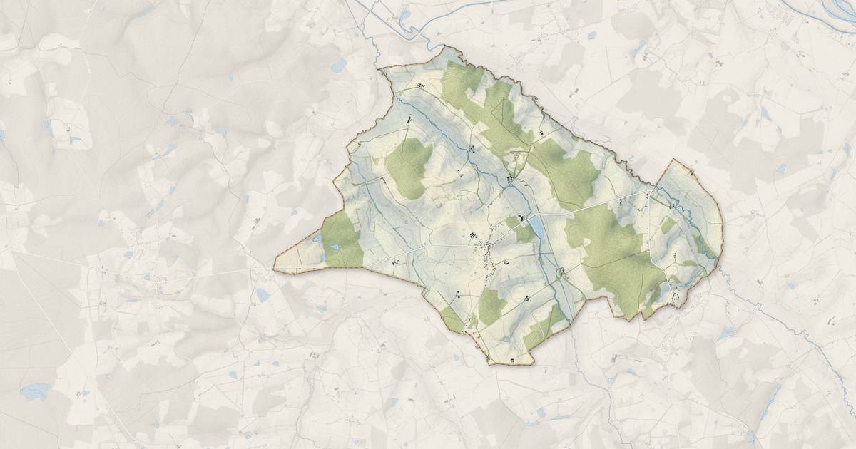 Portrait cartographique de Saint-Germain-Chassenay : relief, eau, forêts, bâti et voies, calculés à partir des données de l'IGN