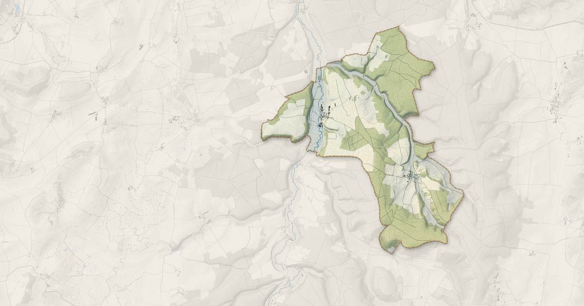 Portrait cartographique de Saint-Germain-des-Bois : relief, eau, forêts, bâti et voies, calculés à partir des données de l'IGN