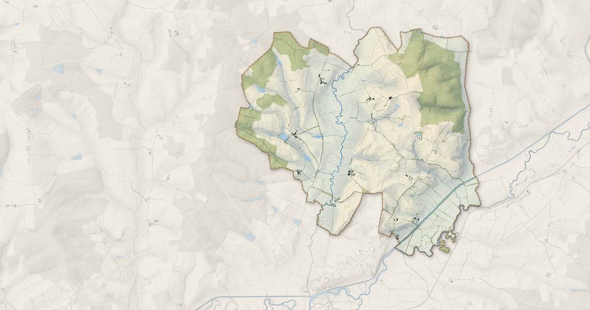 Portrait cartographique de Saint-Gratien-Savigny : relief, eau, forêts, bâti et voies, calculés à partir des données de l'IGN