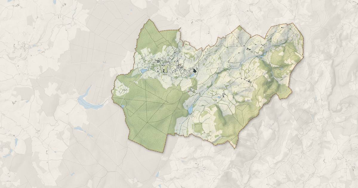 Portrait cartographique de Saint-Honoré-les-Bains : relief, eau, forêts, bâti et voies, calculés à partir des données de l'IGN