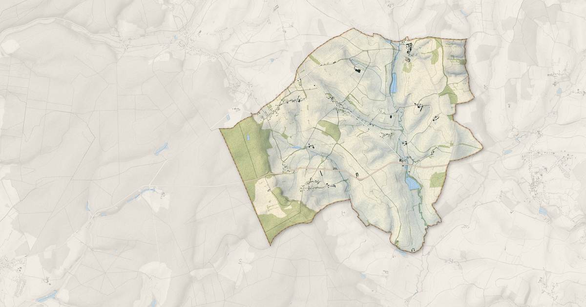 Portrait cartographique de Saint-Jean-aux-Amognes : relief, eau, forêts, bâti et voies, calculés à partir des données de l'IGN