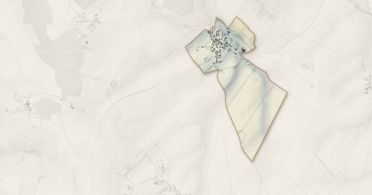 Portrait cartographique de Saint-Laurent-l'Abbaye : relief, eau, forêts, bâti et voies, calculés à partir des données de l'IGN
