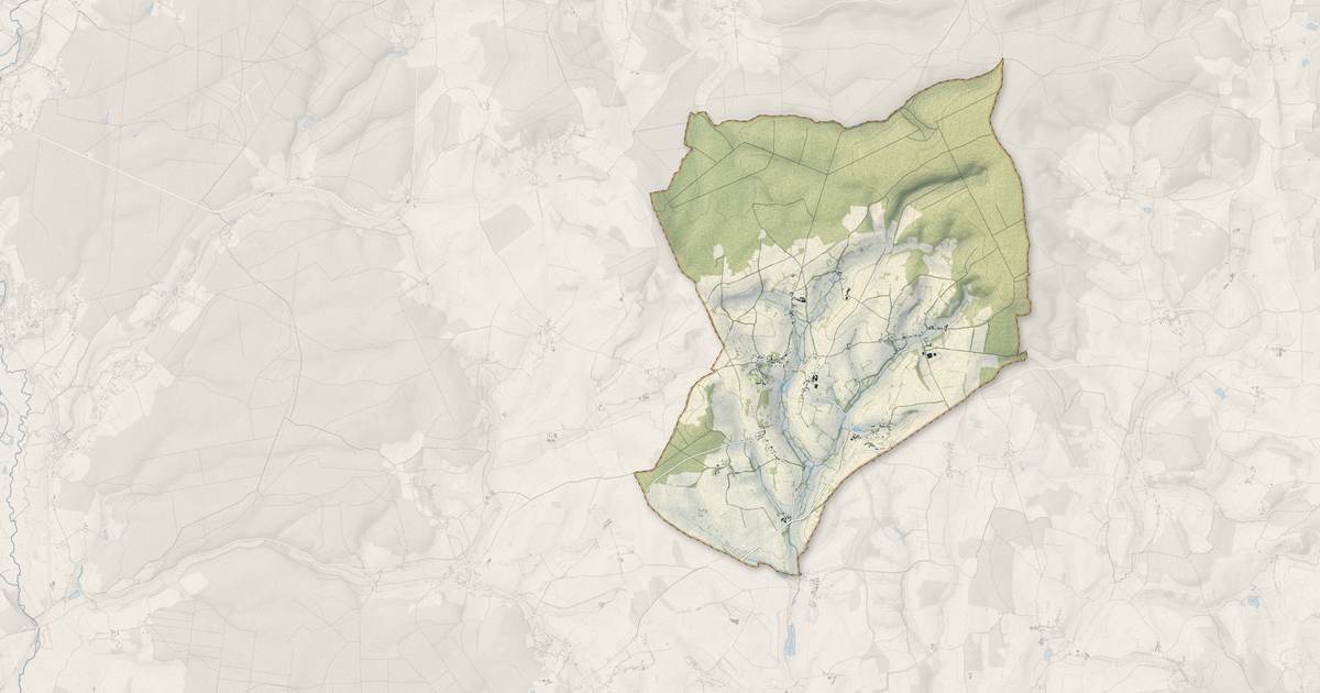 Portrait cartographique de Saint-Sulpice : relief, eau, forêts, bâti et voies, calculés à partir des données de l'IGN