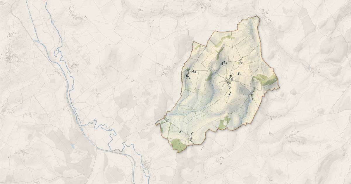 Portrait cartographique de Saizy : relief, eau, forêts, bâti et voies, calculés à partir des données de l'IGN