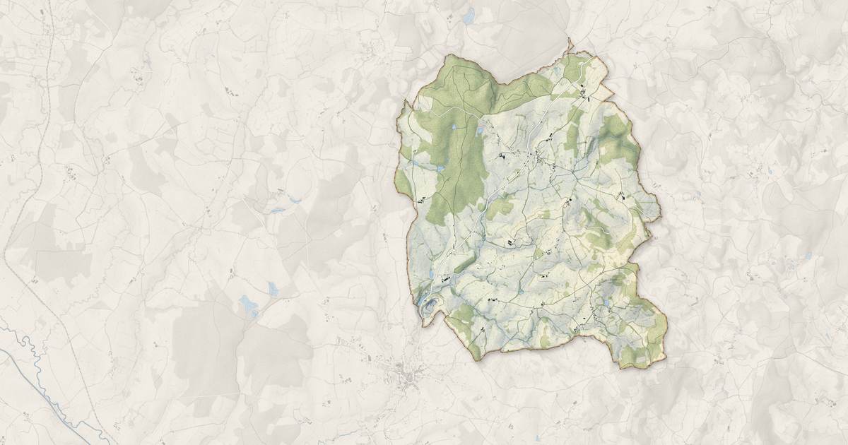 Portrait cartographique de Sermages : relief, eau, forêts, bâti et voies, calculés à partir des données de l'IGN