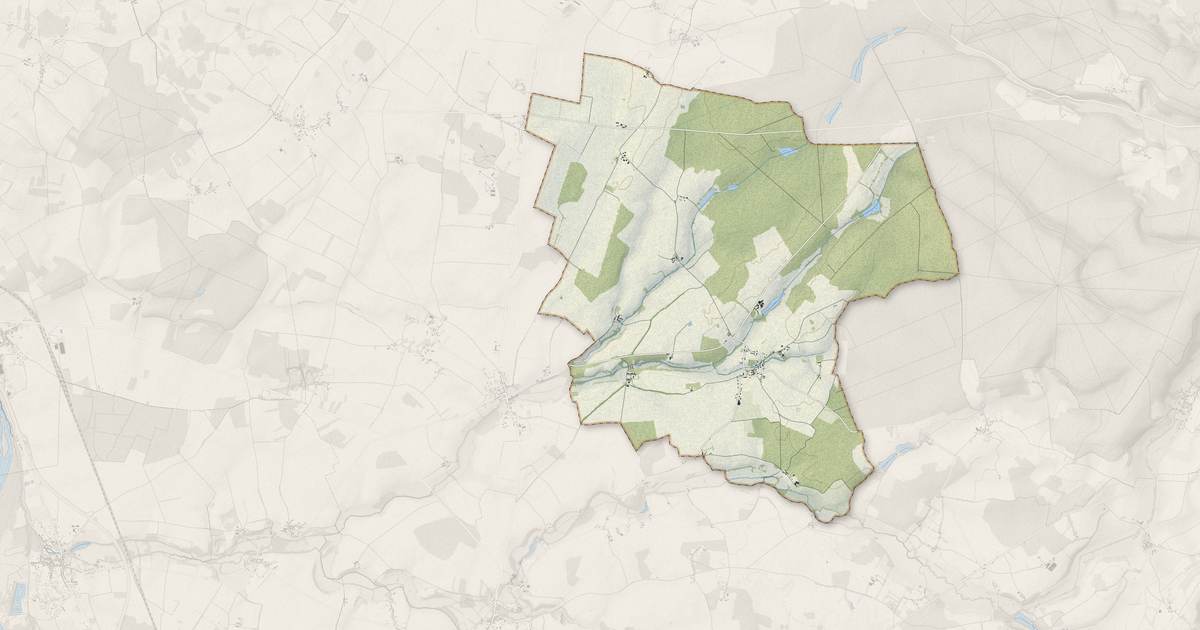 Portrait cartographique de Vielmanay : relief, eau, forêts, bâti et voies, calculés à partir des données de l'IGN