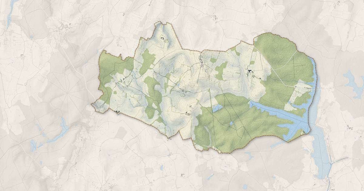 Portrait cartographique de Vitry-Laché : relief, eau, forêts, bâti et voies, calculés à partir des données de l'IGN