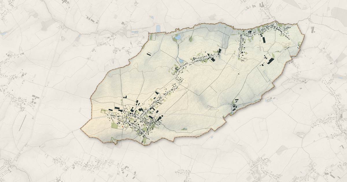 Portrait cartographique de Aix-en-Pévèle : relief, eau, forêts, bâti et voies, calculés à partir des données de l'IGN