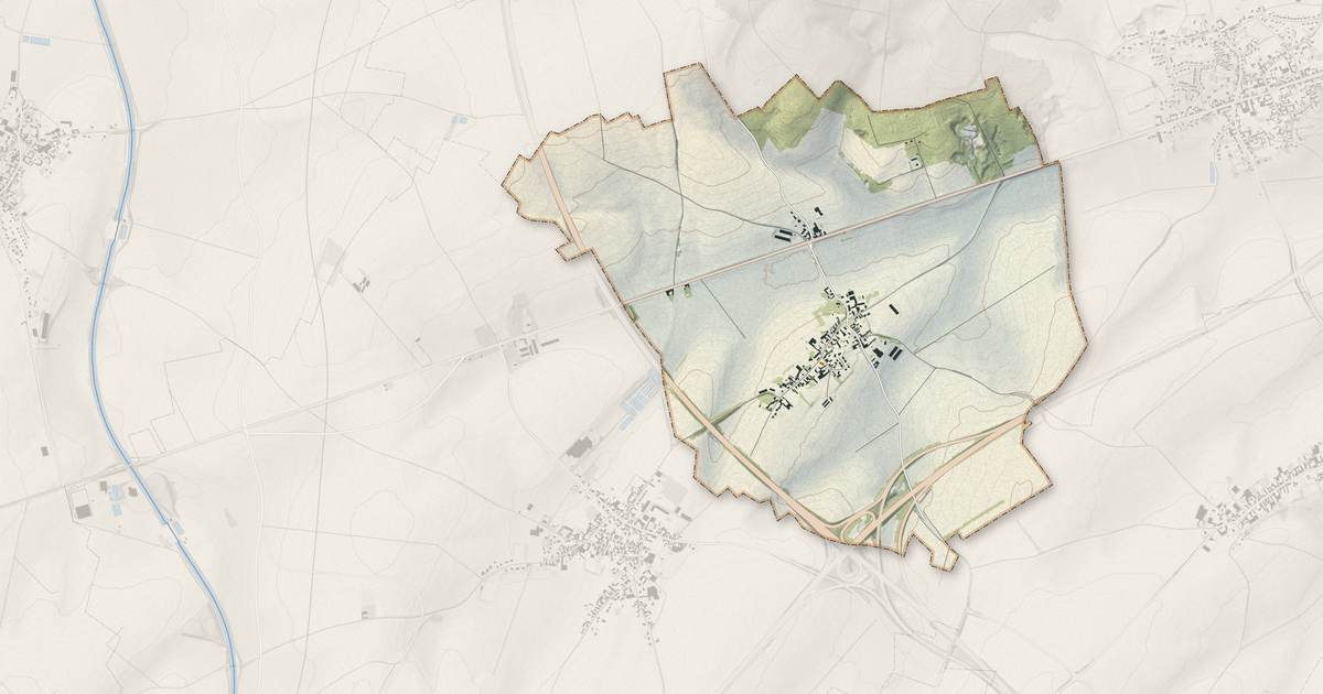 Portrait cartographique de Anneux : relief, eau, forêts, bâti et voies, calculés à partir des données de l'IGN