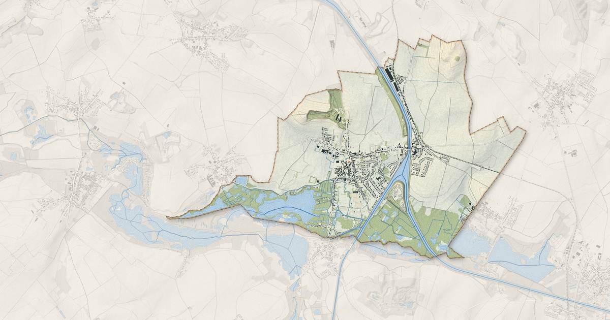 Portrait cartographique de Arleux : relief, eau, forêts, bâti et voies, calculés à partir des données de l'IGN