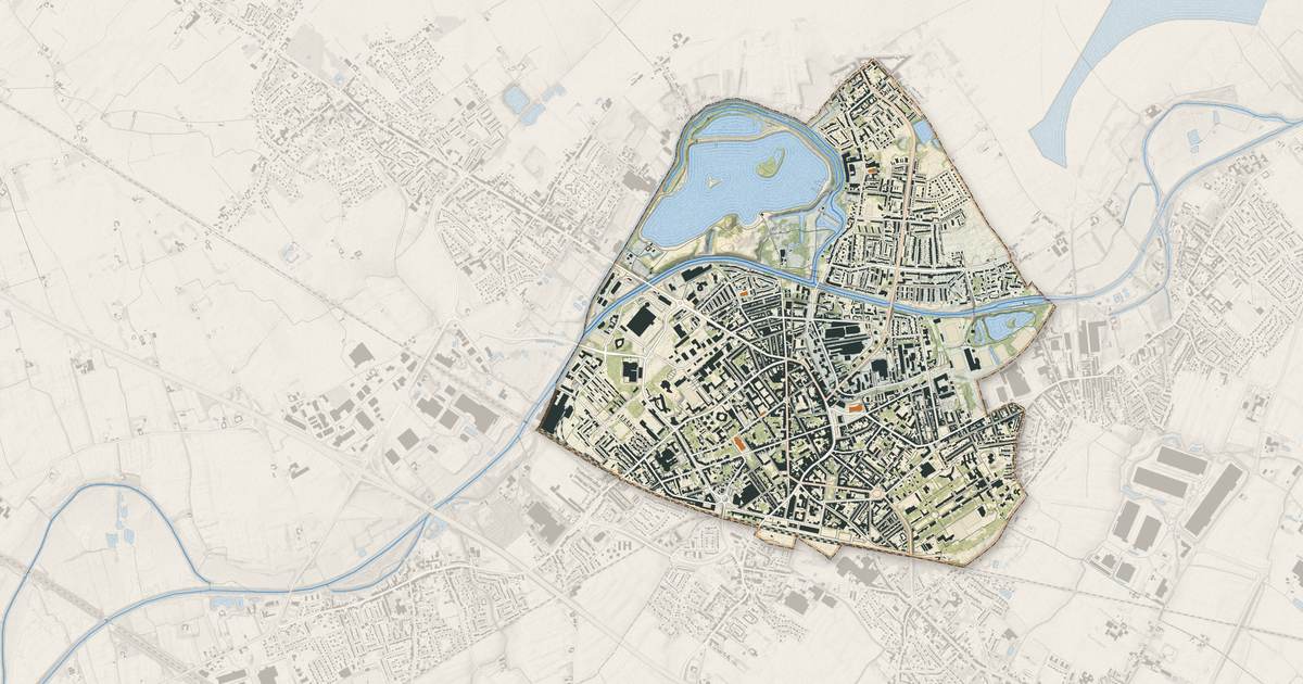 Portrait cartographique de Armentières : relief, eau, forêts, bâti et voies, calculés à partir des données de l'IGN