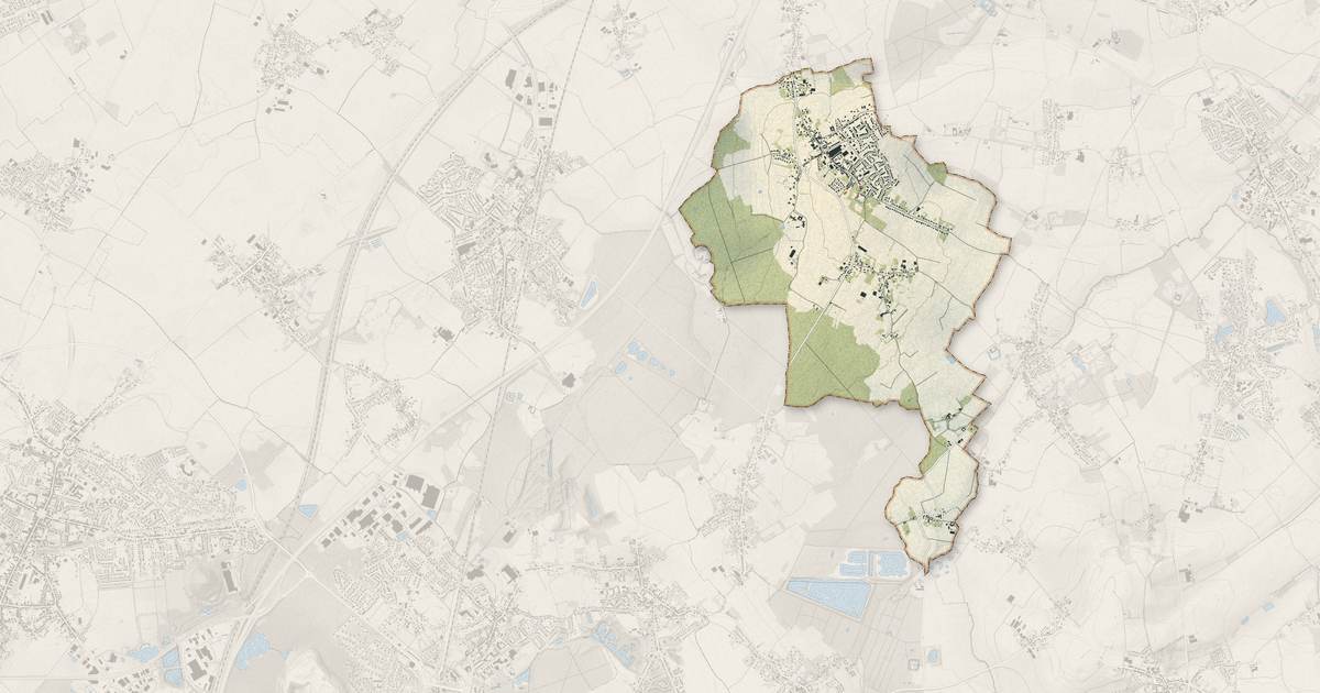 Portrait cartographique de Attiches : relief, eau, forêts, bâti et voies, calculés à partir des données de l'IGN
