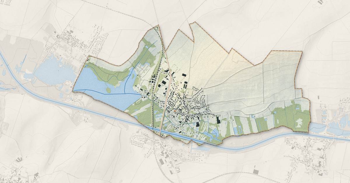 Portrait cartographique de Aubigny-au-Bac : relief, eau, forêts, bâti et voies, calculés à partir des données de l'IGN