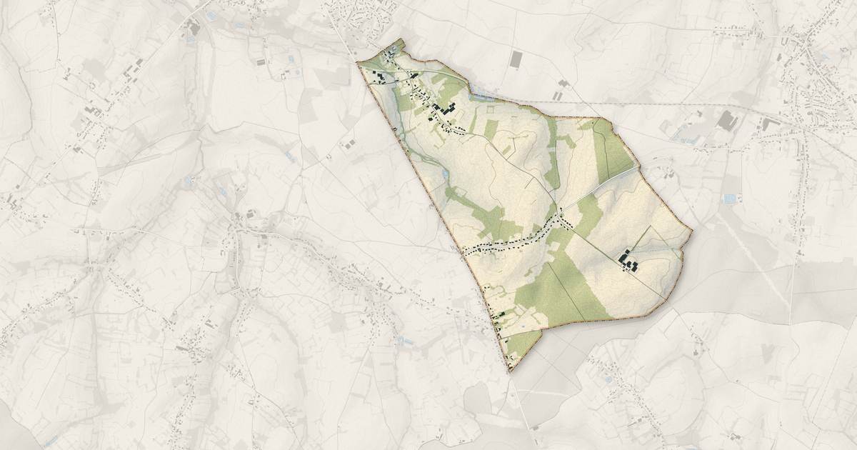 Portrait cartographique de Audignies : relief, eau, forêts, bâti et voies, calculés à partir des données de l'IGN
