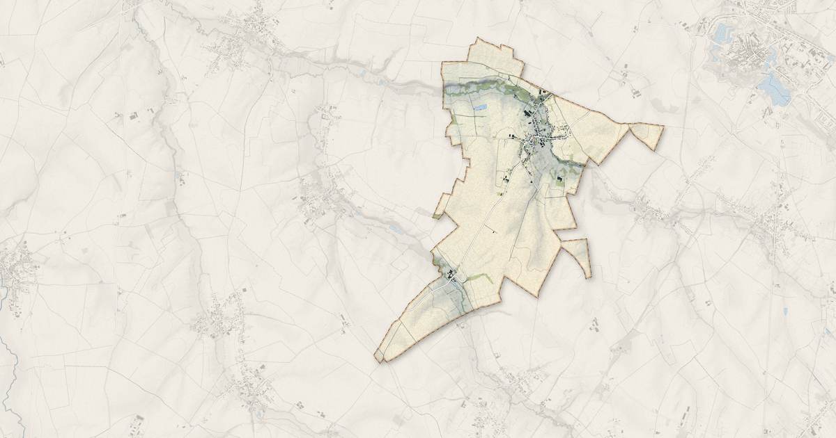 Portrait cartographique de Beaudignies : relief, eau, forêts, bâti et voies, calculés à partir des données de l'IGN