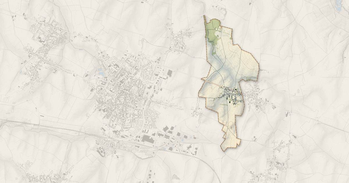 Portrait cartographique de Beaumont-en-Cambrésis : relief, eau, forêts, bâti et voies, calculés à partir des données de l'IGN