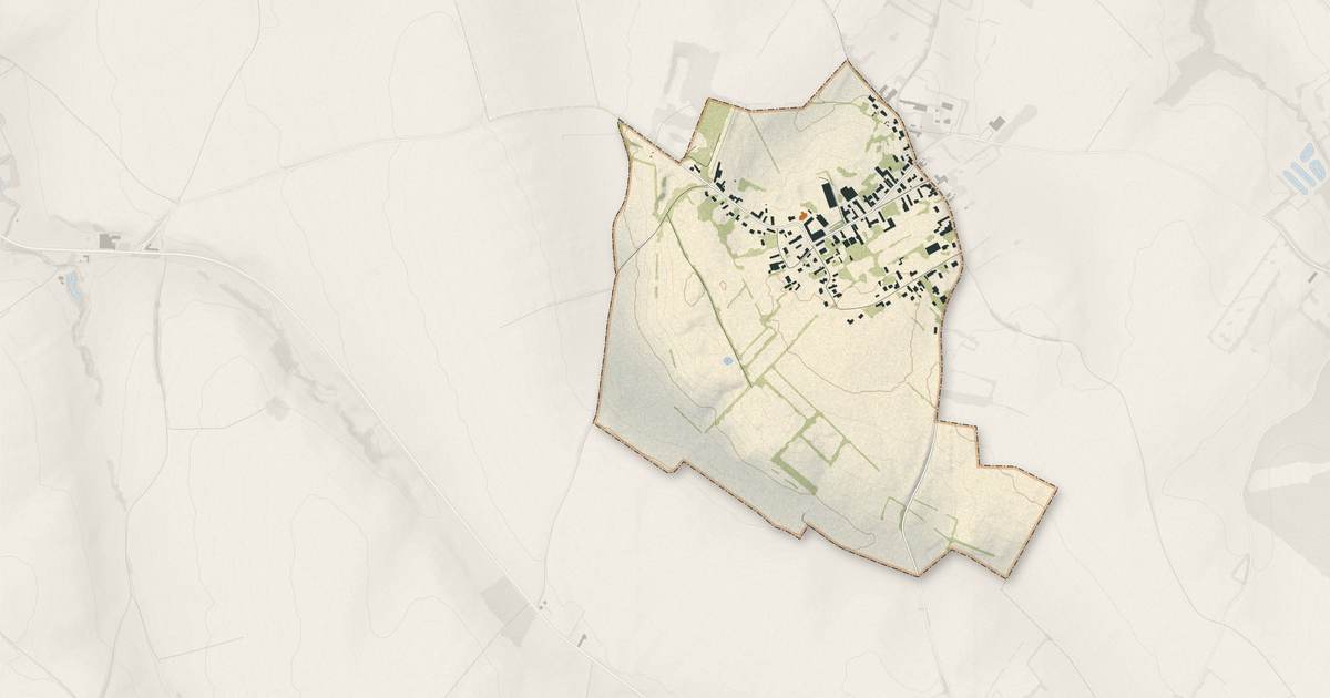 Portrait cartographique de Beaurain : relief, eau, forêts, bâti et voies, calculés à partir des données de l'IGN