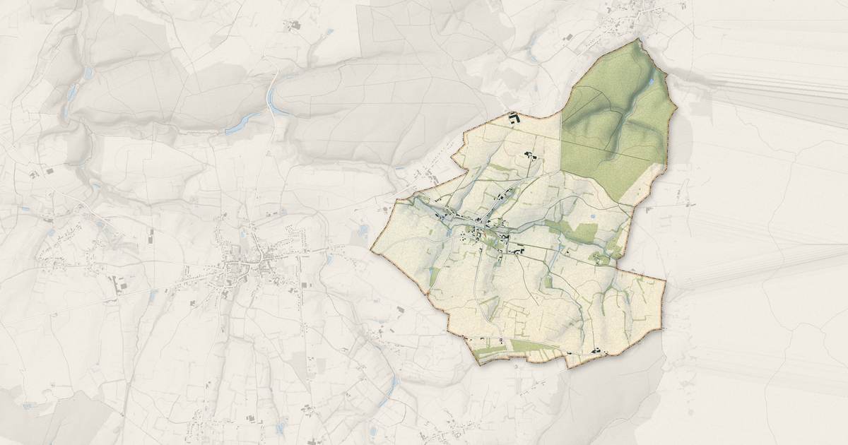 Portrait cartographique de Beaurieux : relief, eau, forêts, bâti et voies, calculés à partir des données de l'IGN