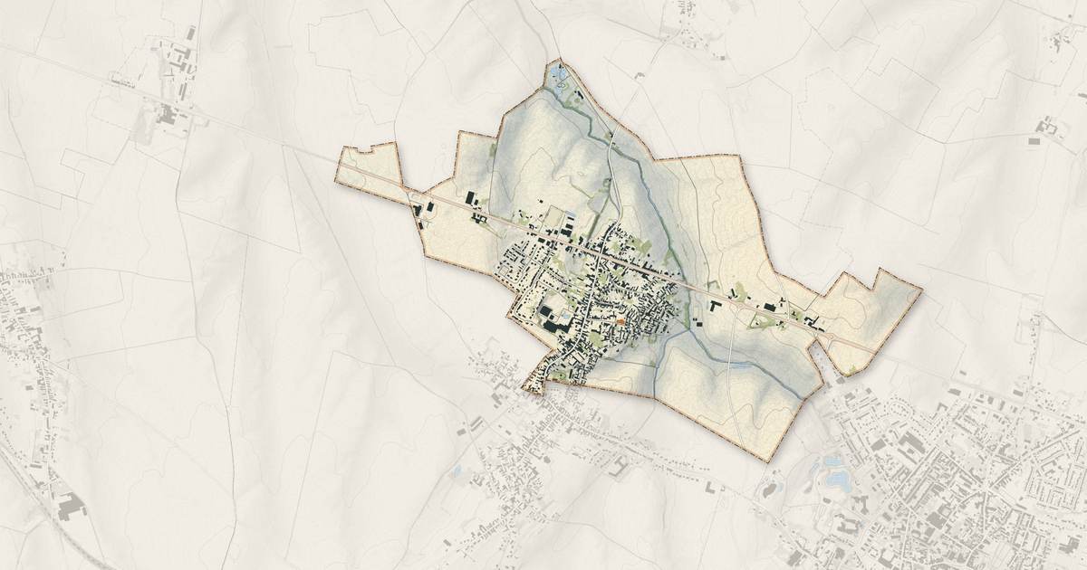 Portrait cartographique de Beauvois-en-Cambrésis : relief, eau, forêts, bâti et voies, calculés à partir des données de l'IGN