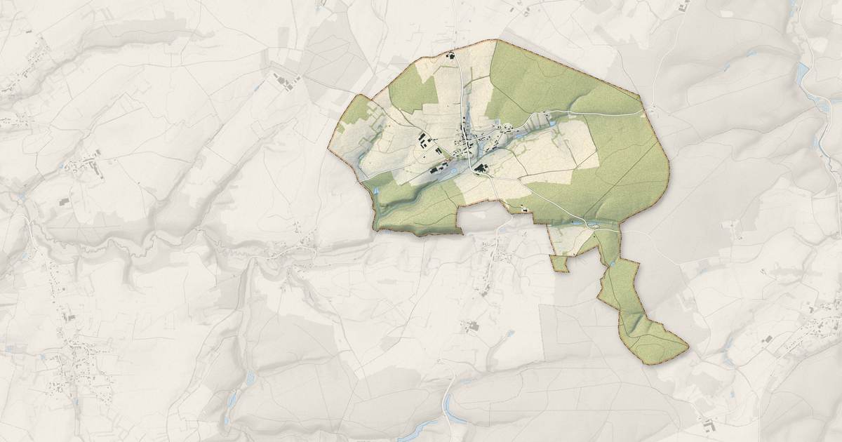 Portrait cartographique de Bérelles : relief, eau, forêts, bâti et voies, calculés à partir des données de l'IGN