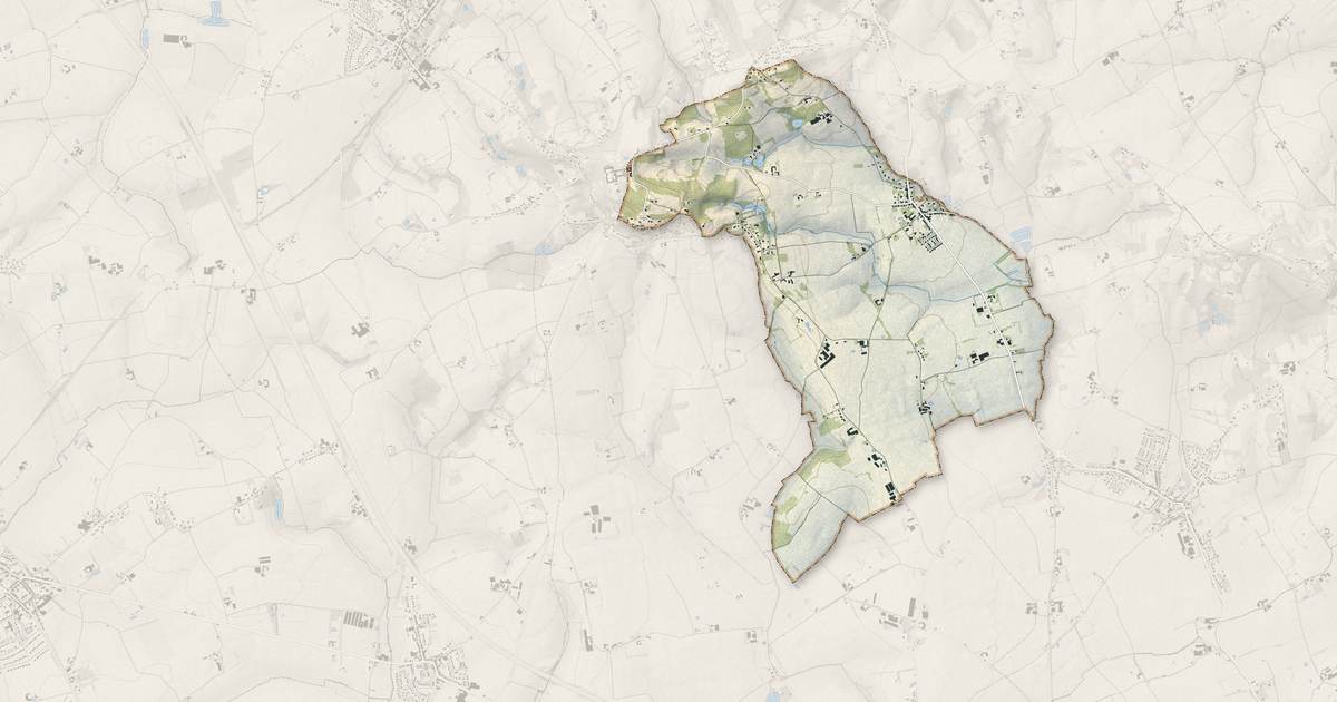 Portrait cartographique de Berthen : relief, eau, forêts, bâti et voies, calculés à partir des données de l'IGN
