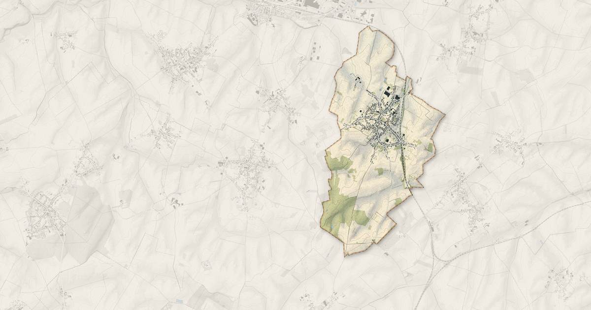 Portrait cartographique de Bertry : relief, eau, forêts, bâti et voies, calculés à partir des données de l'IGN