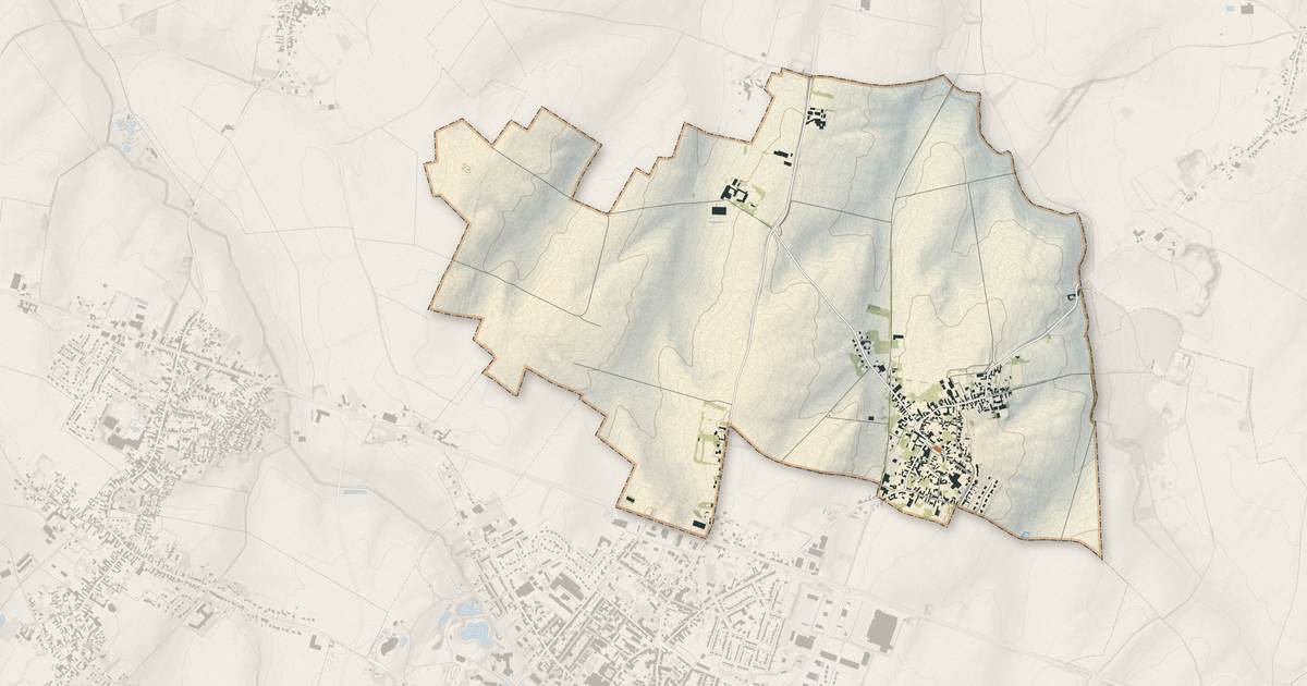 Portrait cartographique de Béthencourt : relief, eau, forêts, bâti et voies, calculés à partir des données de l'IGN