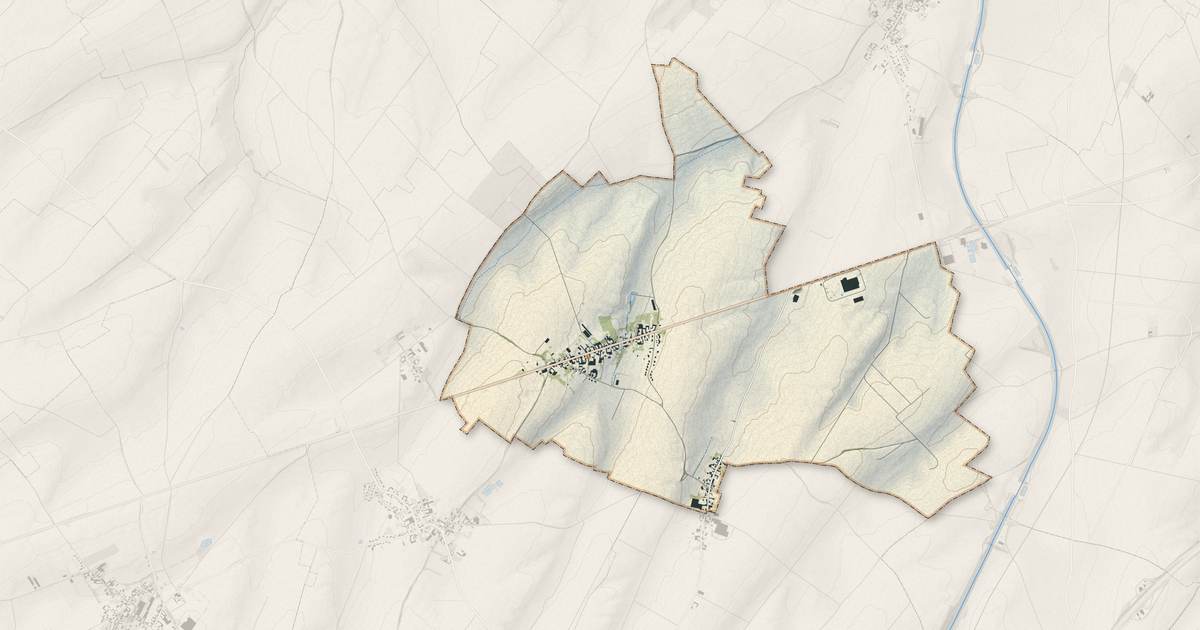 Portrait cartographique de Boursies : relief, eau, forêts, bâti et voies, calculés à partir des données de l'IGN