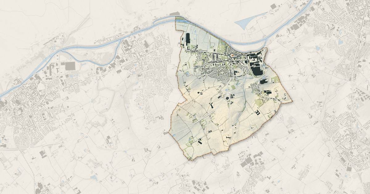 Portrait cartographique de Bousbecque : relief, eau, forêts, bâti et voies, calculés à partir des données de l'IGN