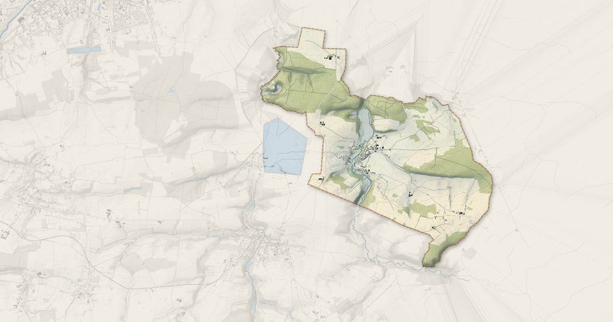 Portrait cartographique de Bousignies-sur-Roc : relief, eau, forêts, bâti et voies, calculés à partir des données de l'IGN