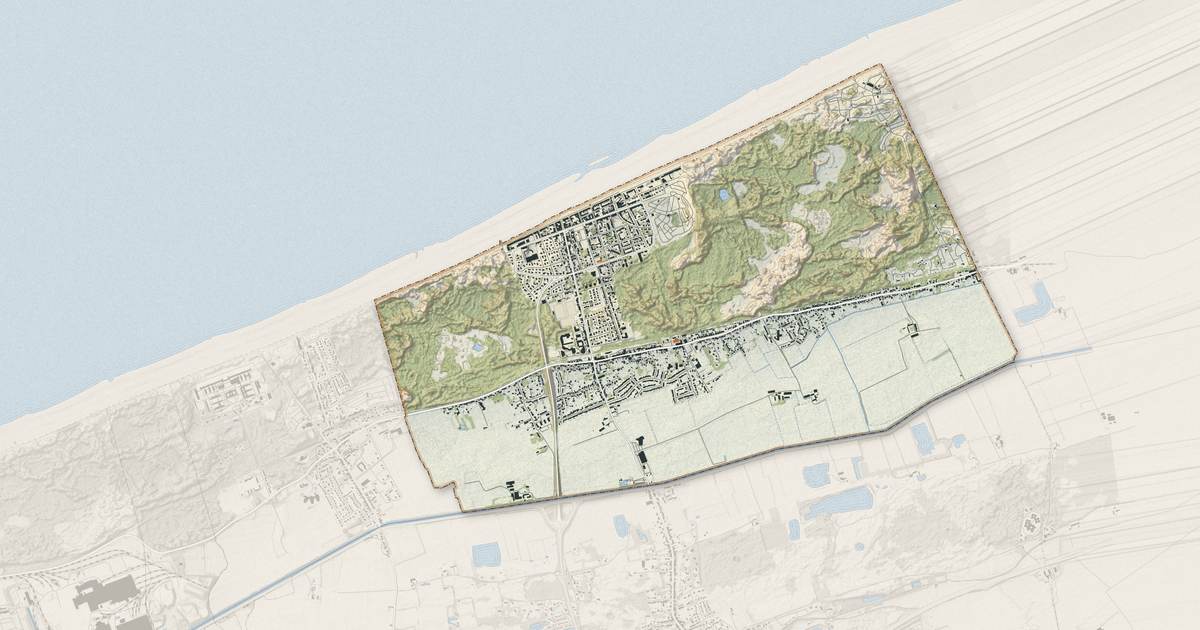 Portrait cartographique de Bray-Dunes : relief, eau, forêts, bâti et voies, calculés à partir des données de l'IGN