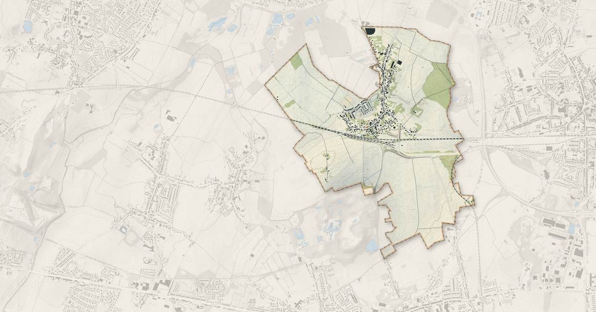Portrait cartographique de Bruille-lez-Marchiennes : relief, eau, forêts, bâti et voies, calculés à partir des données de l'IGN
