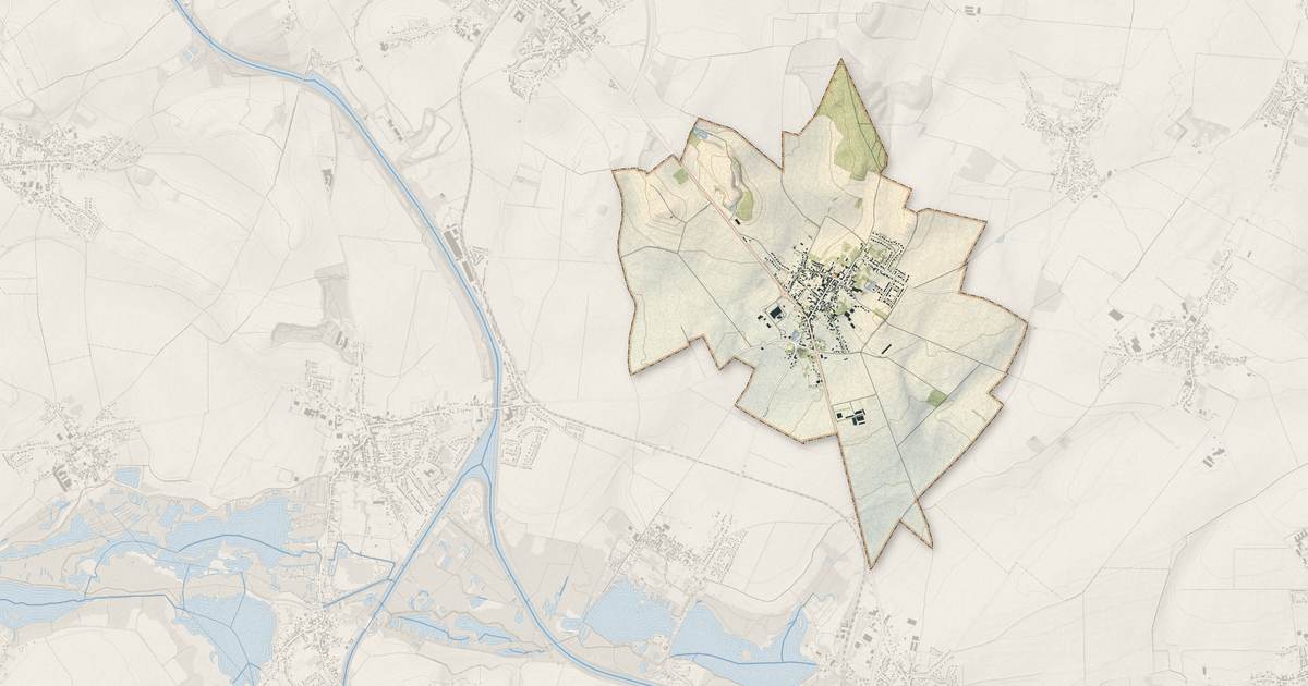 Portrait cartographique de Bugnicourt : relief, eau, forêts, bâti et voies, calculés à partir des données de l'IGN
