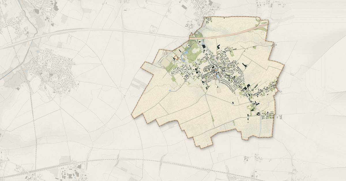 Portrait cartographique de Camphin-en-Pévèle : relief, eau, forêts, bâti et voies, calculés à partir des données de l'IGN