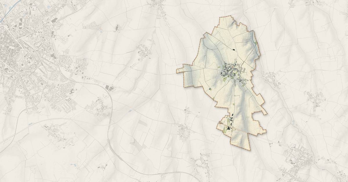 Portrait cartographique de Carnières : relief, eau, forêts, bâti et voies, calculés à partir des données de l'IGN
