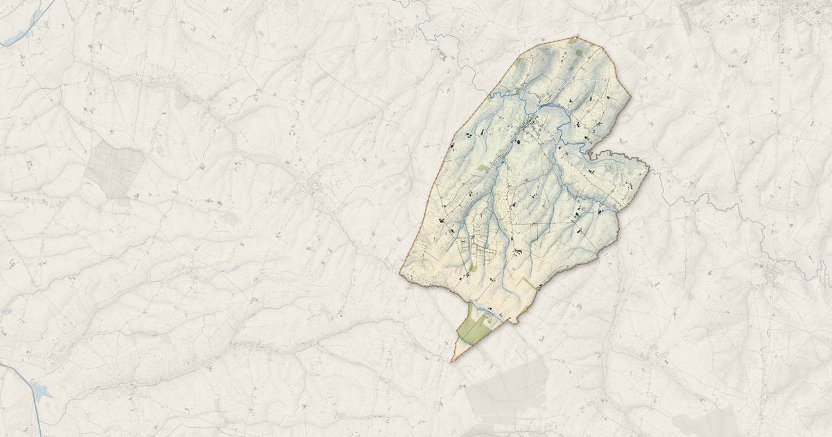 Portrait cartographique de Cartignies : relief, eau, forêts, bâti et voies, calculés à partir des données de l'IGN