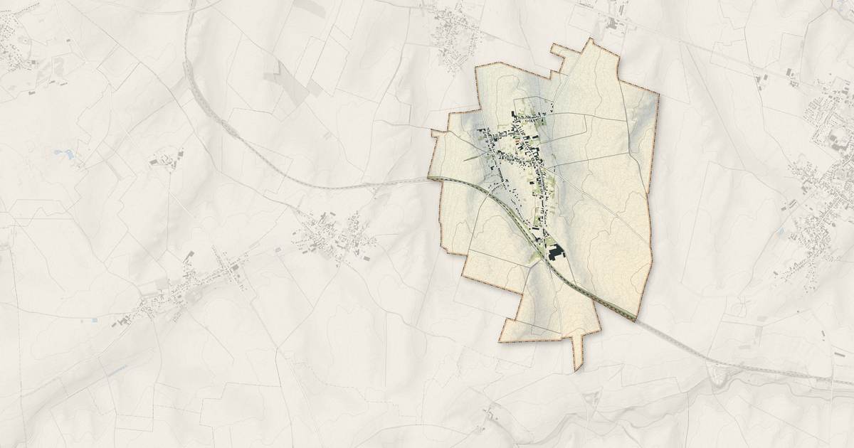 Portrait cartographique de Cattenières : relief, eau, forêts, bâti et voies, calculés à partir des données de l'IGN