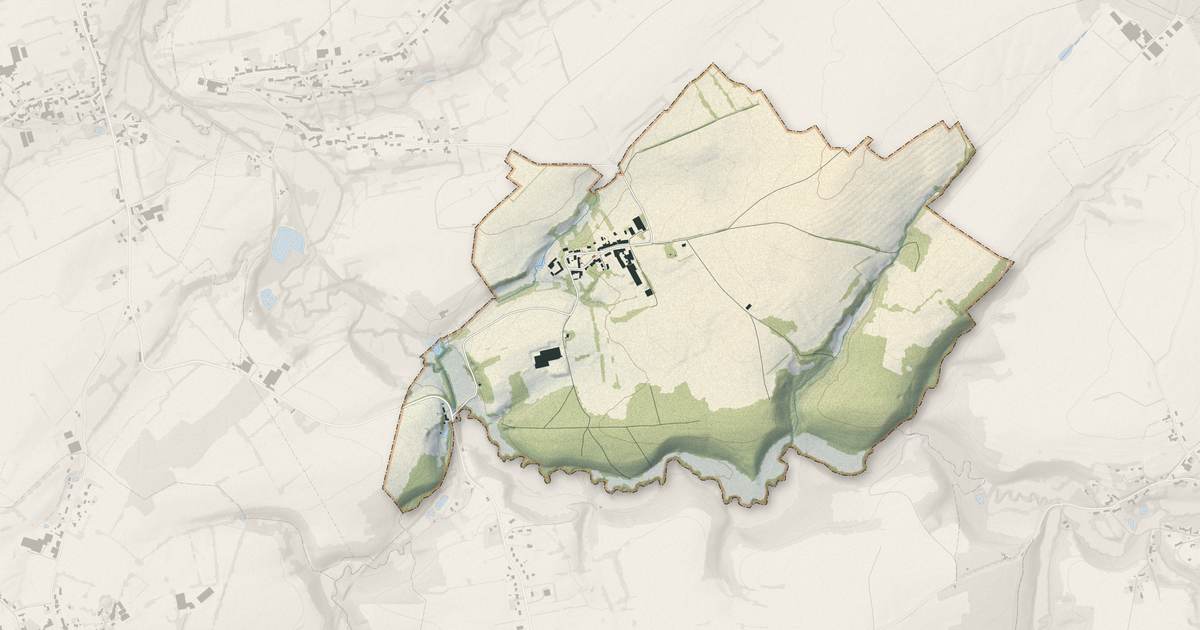 Portrait cartographique de Choisies : relief, eau, forêts, bâti et voies, calculés à partir des données de l'IGN