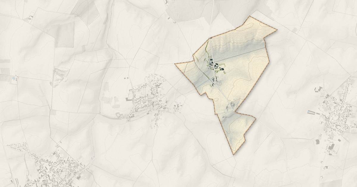 Portrait cartographique de Dehéries : relief, eau, forêts, bâti et voies, calculés à partir des données de l'IGN