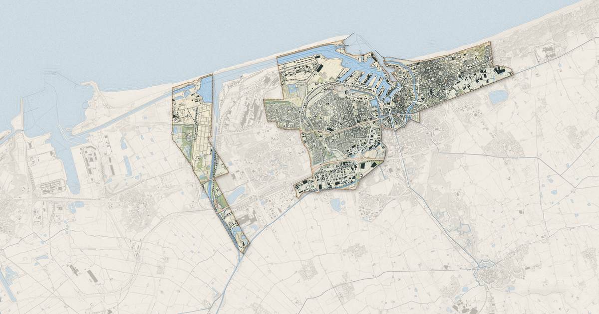 Portrait cartographique de Dunkerque : relief, eau, forêts, bâti et voies, calculés à partir des données de l'IGN