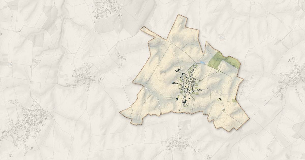Portrait cartographique de Élincourt : relief, eau, forêts, bâti et voies, calculés à partir des données de l'IGN