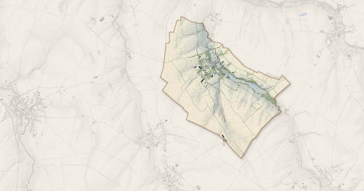 Portrait cartographique de Escarmain : relief, eau, forêts, bâti et voies, calculés à partir des données de l'IGN