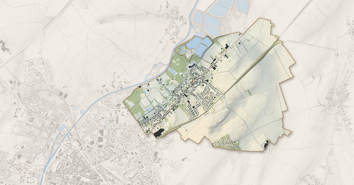 Portrait cartographique de Escaudœuvres : relief, eau, forêts, bâti et voies, calculés à partir des données de l'IGN