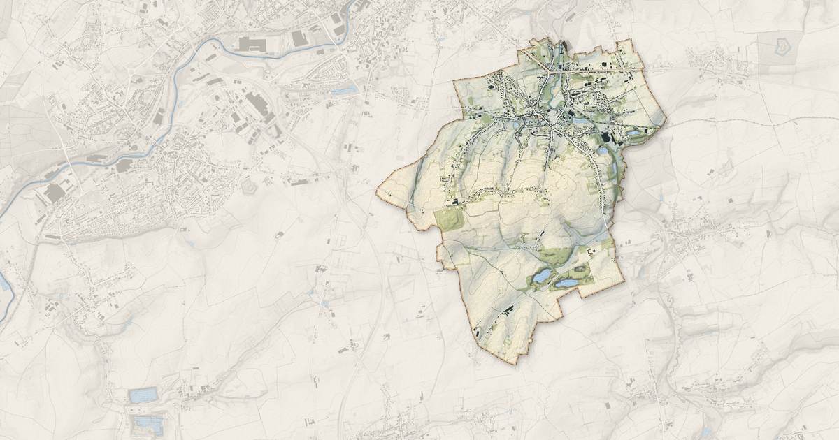 Portrait cartographique de Ferrière-la-Grande : relief, eau, forêts, bâti et voies, calculés à partir des données de l'IGN