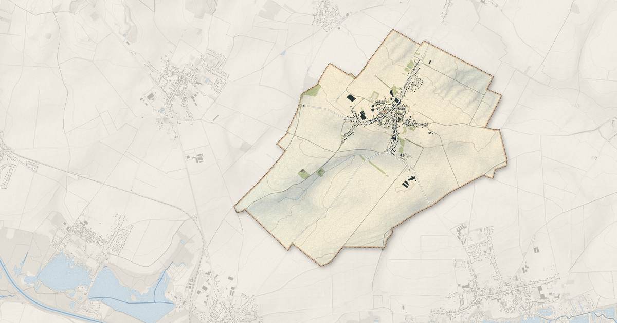 Portrait cartographique de Fressain : relief, eau, forêts, bâti et voies, calculés à partir des données de l'IGN