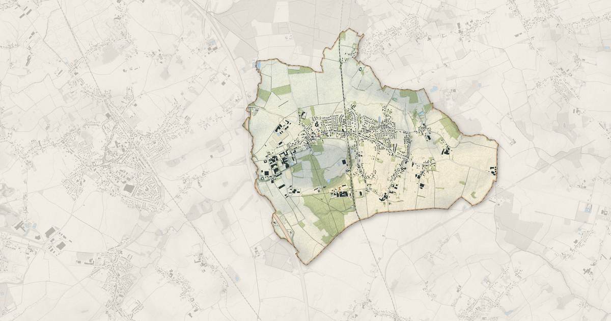Portrait cartographique de Genech : relief, eau, forêts, bâti et voies, calculés à partir des données de l'IGN